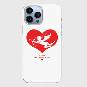 Чехол для iPhone 13 Pro Max с принтом Happy Valentines Day в Белгороде,  |  | Тематика изображения на принте: 14 февраля | love | valentines day | амур | валентинка | вторая половинка | день всех влюбленных | купидон | любовь | отношения | подарок любви | поцелуй | праздник любви | романтика | свидание | сердечки