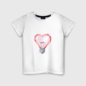 Детская футболка хлопок с принтом Ты-мой свет в Белгороде, 100% хлопок | круглый вырез горловины, полуприлегающий силуэт, длина до линии бедер | лампа | любовь | сердечко