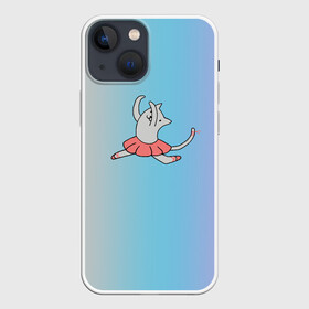 Чехол для iPhone 13 mini с принтом Котик в балете в Белгороде,  |  | балет | животное | кот | минимализм | мультик | пуанты | танец | юбка