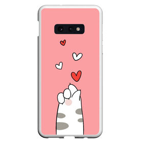 Чехол для Samsung S10E с принтом Cat love в Белгороде, Силикон | Область печати: задняя сторона чехла, без боковых панелей | 14 февряля | amor | kiss | love | love you | my love | valentine | валентин | люблю | любовь | отношения | пара | поцелуй | я люблю