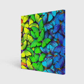 Холст квадратный с принтом Радужные бабочки в Белгороде, 100% ПВХ |  | Тематика изображения на принте: абстракция | бабочки | градиент | неон | природа | радуга | узор | фон | яркий узор