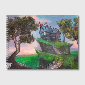 Альбом для рисования с принтом Гильдия магов в Белгороде, 100% бумага
 | матовая бумага, плотность 200 мг. | Тематика изображения на принте: fantasy | nature | tree | дерево | дом | зеленый | магия | пейзаж | природа | фэнтези