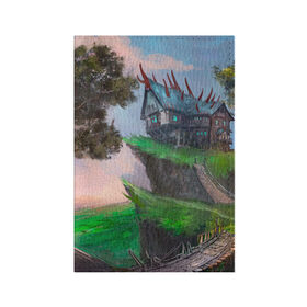 Обложка для паспорта матовая кожа с принтом Гильдия магов в Белгороде, натуральная матовая кожа | размер 19,3 х 13,7 см; прозрачные пластиковые крепления | Тематика изображения на принте: fantasy | nature | tree | дерево | дом | зеленый | магия | пейзаж | природа | фэнтези