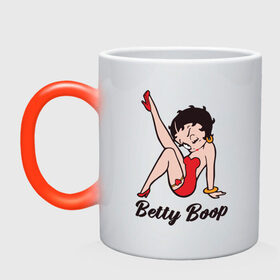 Кружка хамелеон с принтом Betty Boop в Белгороде, керамика | меняет цвет при нагревании, емкость 330 мл | Тематика изображения на принте: betty boop | любовь