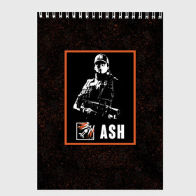 Скетчбук с принтом Ash в Белгороде, 100% бумага
 | 48 листов, плотность листов — 100 г/м2, плотность картонной обложки — 250 г/м2. Листы скреплены сверху удобной пружинной спиралью | Тематика изображения на принте: ash | r6s | rainbow six siege | оперативник | персонаж | эш