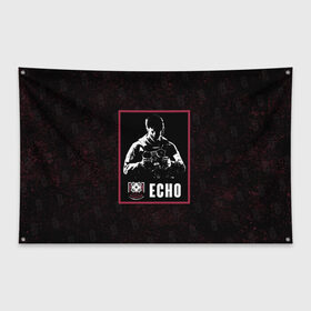 Флаг-баннер с принтом Echo в Белгороде, 100% полиэстер | размер 67 х 109 см, плотность ткани — 95 г/м2; по краям флага есть четыре люверса для крепления | echo | r6s | rainbow six siege | оперативник | персонаж | эхо