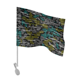 Флаг для автомобиля с принтом Futuristic Camo в Белгороде, 100% полиэстер | Размер: 30*21 см | cyberpunk | glitch | глитч | камуфляж | киберпанк | футуристичный