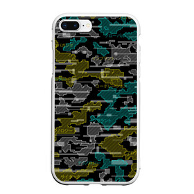 Чехол для iPhone 7Plus/8 Plus матовый с принтом Futuristic Camo в Белгороде, Силикон | Область печати: задняя сторона чехла, без боковых панелей | cyberpunk | glitch | глитч | камуфляж | киберпанк | футуристичный