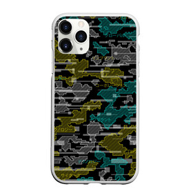 Чехол для iPhone 11 Pro Max матовый с принтом Futuristic Camo в Белгороде, Силикон |  | cyberpunk | glitch | глитч | камуфляж | киберпанк | футуристичный