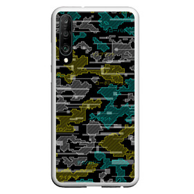 Чехол для Honor P30 с принтом Futuristic Camo в Белгороде, Силикон | Область печати: задняя сторона чехла, без боковых панелей | Тематика изображения на принте: cyberpunk | glitch | глитч | камуфляж | киберпанк | футуристичный