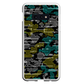 Чехол для Samsung S10E с принтом Futuristic Camo в Белгороде, Силикон | Область печати: задняя сторона чехла, без боковых панелей | cyberpunk | glitch | глитч | камуфляж | киберпанк | футуристичный