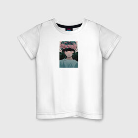 Детская футболка хлопок с принтом аниме моб психо 100 в Белгороде, 100% хлопок | круглый вырез горловины, полуприлегающий силуэт, длина до линии бедер | 100 | аниме | арт | моб | парень | парни | психо | япония