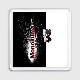 Магнит 55*55 с принтом Monokuma в Белгороде, Пластик | Размер: 65*65 мм; Размер печати: 55*55 мм | monokuma | игра | медведь | монокума | плюшевый | робот