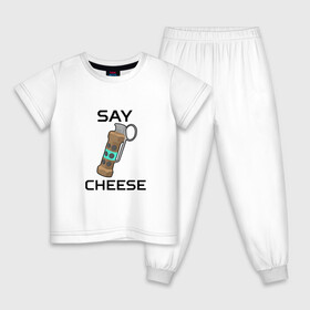Детская пижама хлопок с принтом Say Cheese в Белгороде, 100% хлопок |  брюки и футболка прямого кроя, без карманов, на брюках мягкая резинка на поясе и по низу штанин
 | awp | breeki | cheeki | counter | cs | easy | everyday | ez | gg | go | just | katka | kill | knife | lemon | luck | mid | no | one | plant | pz | rush | shot | skill | smoke | squeeze | strike | wp | вп | гг | изи | катка | контра