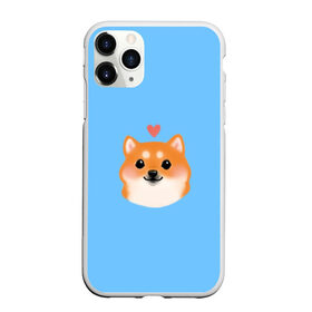 Чехол для iPhone 11 Pro Max матовый с принтом Сиба ину в Белгороде, Силикон |  | милый щенок | пес с сердчечком | песик | сиба ину | собака
