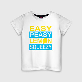 Детская футболка хлопок с принтом Easy Peasy Lemon Squeezy в Белгороде, 100% хлопок | круглый вырез горловины, полуприлегающий силуэт, длина до линии бедер | asiimov | asimov | beast | counter | counter strike | cs | easy | ez | gg | ggwp | global | go | gradient | howl | hyper | kill | lemon | offensive | one | shot | smoke | strike | азимов | вой | градиент | зверь | контра | лого | 
