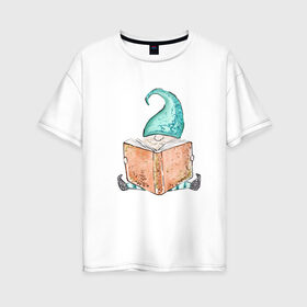 Женская футболка хлопок Oversize с принтом Ученье-свет а неученье- тьма в Белгороде, 100% хлопок | свободный крой, круглый ворот, спущенный рукав, длина до линии бедер
 | tegunvteg | гномик | гномячье | ученье