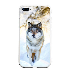 Чехол для iPhone 7Plus/8 Plus матовый с принтом Я зимой в Белгороде, Силикон | Область печати: задняя сторона чехла, без боковых панелей | animals | wolf | волк | волки | животные | звери | зверь | луна | одиночество | одиночка | пёс | собака
