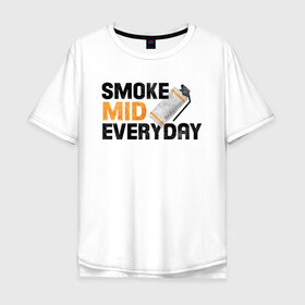 Мужская футболка хлопок Oversize с принтом Smoke Mid Everyday в Белгороде, 100% хлопок | свободный крой, круглый ворот, “спинка” длиннее передней части | asiimov | asimov | beast | counter | counter strike | cs | easy | ez | gg | ggwp | global | go | gradient | howl | hyper | mem | meme | memes | offensive | smoke | strike | азимов | вой | градиент | зверь | контра | лого | логотип