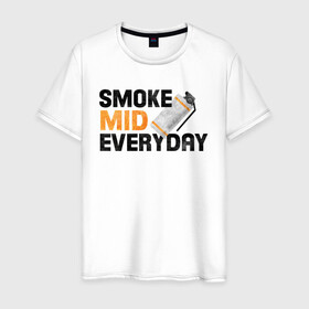 Мужская футболка хлопок с принтом Smoke Mid Everyday в Белгороде, 100% хлопок | прямой крой, круглый вырез горловины, длина до линии бедер, слегка спущенное плечо. | asiimov | asimov | beast | counter | counter strike | cs | easy | ez | gg | ggwp | global | go | gradient | howl | hyper | mem | meme | memes | offensive | smoke | strike | азимов | вой | градиент | зверь | контра | лого | логотип