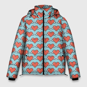 Мужская зимняя куртка 3D с принтом День влюбленных в Белгороде, верх — 100% полиэстер; подкладка — 100% полиэстер; утеплитель — 100% полиэстер | длина ниже бедра, свободный силуэт Оверсайз. Есть воротник-стойка, отстегивающийся капюшон и ветрозащитная планка. 

Боковые карманы с листочкой на кнопках и внутренний карман на молнии. | 14 february | 14 февраля | happy | love day | valentines day | влюбленные | день валентина | день влюбленных | день святого валентина | любовь | пары