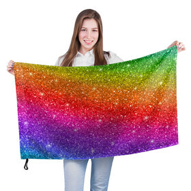 Флаг 3D с принтом Блестки радуги в Белгороде, 100% полиэстер | плотность ткани — 95 г/м2, размер — 67 х 109 см. Принт наносится с одной стороны | абстракция | блеск | блестки | блестяжки | блестяшки | градиент | радуга | узор | фон | яркий узор
