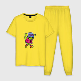 Мужская пижама хлопок с принтом Инопланетяне рулят! в Белгороде, 100% хлопок | брюки и футболка прямого кроя, без карманов, на брюках мягкая резинка на поясе и по низу штанин
 | tgcarpg | игра | инопланетянин | космос | мультяшки