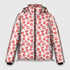 Мужская зимняя куртка 3D с принтом Love and Kiss в Белгороде, верх — 100% полиэстер; подкладка — 100% полиэстер; утеплитель — 100% полиэстер | длина ниже бедра, свободный силуэт Оверсайз. Есть воротник-стойка, отстегивающийся капюшон и ветрозащитная планка. 

Боковые карманы с листочкой на кнопках и внутренний карман на молнии. | 14 february | 14 февраля | happy | love day | valentines day | влюбленные | день валентина | день влюбленных | день святого валентина | любовь | пары