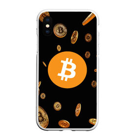 Чехол для iPhone XS Max матовый с принтом BITCOIN в Белгороде, Силикон | Область печати: задняя сторона чехла, без боковых панелей | bitcoin | btc | биткоин | валюта | деньги | криптовалюта