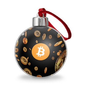 Ёлочный шар с принтом BITCOIN в Белгороде, Пластик | Диаметр: 77 мм | bitcoin | btc | биткоин | валюта | деньги | криптовалюта