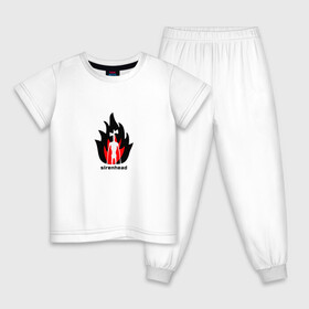 Детская пижама хлопок с принтом Sirenhead в Белгороде, 100% хлопок |  брюки и футболка прямого кроя, без карманов, на брюках мягкая резинка на поясе и по низу штанин
 | sirenhead | монстр | огонь | пламя | сиреноголовый | чудовище