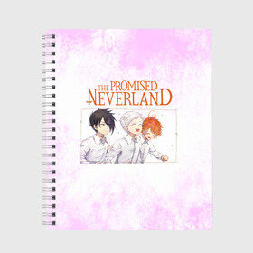 Тетрадь с принтом Обещанная Страна Грёз (Z) в Белгороде, 100% бумага | 48 листов, плотность листов — 60 г/м2, плотность картонной обложки — 250 г/м2. Листы скреплены сбоку удобной пружинной спиралью. Уголки страниц и обложки скругленные. Цвет линий — светло-серый
 | Тематика изображения на принте: promised neverland | the promised neverland | yakusoku no neverland | неверленд | обещанная страна | обещанная страна грёз | обещанный неверленд | якусоку но нэба