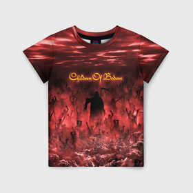 Детская футболка 3D с принтом Children of Bodom в Белгороде, 100% гипоаллергенный полиэфир | прямой крой, круглый вырез горловины, длина до линии бедер, чуть спущенное плечо, ткань немного тянется | cobhc | death | metal | дым | концерт | метал | рок | толпа