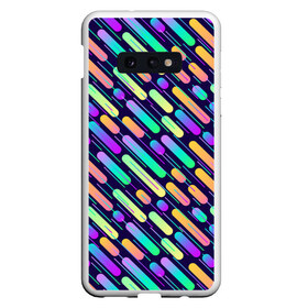 Чехол для Samsung S10E с принтом geometric abstract в Белгороде, Силикон | Область печати: задняя сторона чехла, без боковых панелей | Тематика изображения на принте: абстракция | геометрия | линии | палочки | радуга | яркая