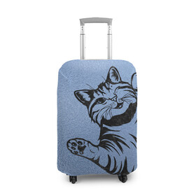 Чехол для чемодана 3D с принтом Улыбающийся кот в Белгороде, 86% полиэфир, 14% спандекс | двустороннее нанесение принта, прорези для ручек и колес | cat | веселый | дай | картинки | кот | котенок | котик | котики | котяра | кошечка | кошка | красивый | лапки | лапу | лапы | милый | подмигивает | рисунок | смешной | улыбающийся | усы | хороший