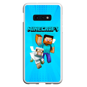 Чехол для Samsung S10E с принтом Minecraft в Белгороде, Силикон | Область печати: задняя сторона чехла, без боковых панелей | minecraft | алекс | белый | блоки | ведьма | взрывчатка | визера | волк | гаст | добывать | дракон | зеленый куб | зомби | игра | крафт | крипер | кубики | лошадка | майн | майнкрафт | манкрафт | овечка | оцелот