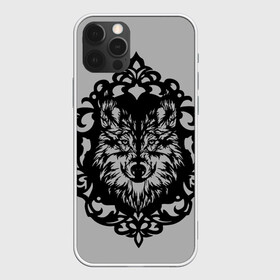 Чехол для iPhone 12 Pro Max с принтом Благородный серый волк в Белгороде, Силикон |  | Тематика изображения на принте: tattoo | wolf | волк | волка | волков | волчий | голова | дикий | животные | защитник | зверь | картинка | крутой | нос | одинокий | рык | серый | тату | тотем | тотемное животное | черный