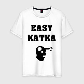 Мужская футболка хлопок с принтом Counter-Strike (Easy Katka) в Белгороде, 100% хлопок | прямой крой, круглый вырез горловины, длина до линии бедер, слегка спущенное плечо. | counter strike | cs | cs go | cs go lettering | cs go print | easy katka | game | headshot | print counter strike | арена хедшот | игра | изи катка | контр страйк | принт контр страйк | хедшот