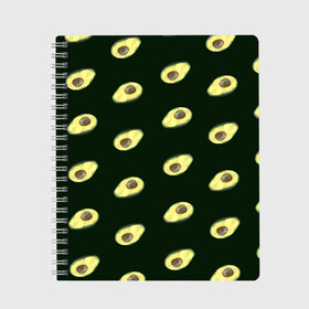 Тетрадь с принтом Авокадо в Белгороде, 100% бумага | 48 листов, плотность листов — 60 г/м2, плотность картонной обложки — 250 г/м2. Листы скреплены сбоку удобной пружинной спиралью. Уголки страниц и обложки скругленные. Цвет линий — светло-серый
 | low poly avocado | авокадо | авокадо с косточкой | растение | фрукт