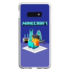 Чехол для Samsung S10E с принтом Minecraft в Белгороде, Силикон | Область печати: задняя сторона чехла, без боковых панелей | minecraft | алекс | белый | блоки | ведьма | взрывчатка | визера | волк | гаст | добывать | дракон | зеленый куб | зомби | игра | крафт | крипер | кубики | лошадка | майн | майнкрафт | манкрафт | овечка | оцелот