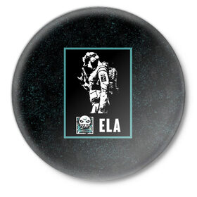 Значок с принтом Ela в Белгороде,  металл | круглая форма, металлическая застежка в виде булавки | ela | r6s | rainbow six siege | оперативник | персонаж | эла
