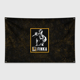 Флаг-баннер с принтом Finka в Белгороде, 100% полиэстер | размер 67 х 109 см, плотность ткани — 95 г/м2; по краям флага есть четыре люверса для крепления | finka | r6s | rainbow six siege | оперативник | персонаж | финка