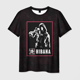 Мужская футболка 3D с принтом Hibana в Белгороде, 100% полиэфир | прямой крой, круглый вырез горловины, длина до линии бедер | Тематика изображения на принте: hibana | r6s | rainbow six siege | оперативник | персонаж | хибана