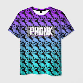 Мужская футболка 3D с принтом Phonk-это моя жизнь в Белгороде, 100% полиэфир | прямой крой, круглый вырез горловины, длина до линии бедер | rap | skulls | фонк | фонк реп | черепа