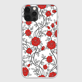 Чехол для iPhone 12 Pro Max с принтом Цветы в Белгороде, Силикон |  | flowers | roses | white | букет | китайский | листья | орнамент | паттерн | растения | розы | текстуры | узор | цветы