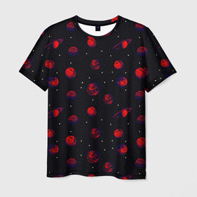 Мужская футболка 3D с принтом Красная Планета в Белгороде, 100% полиэфир | прямой крой, круглый вырез горловины, длина до линии бедер | alien | earth | galaxy | mars | moon | nasa | satellite | space | star | абстракция | астрономия | вселенная | звезда | земля | инопланетянин | космонавт | космос | красный | луна | марс | наса | небо | нло | паттерн | планета