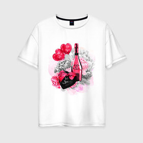 Женская футболка хлопок Oversize с принтом Набор для пикника в Белгороде, 100% хлопок | свободный крой, круглый ворот, спущенный рукав, длина до линии бедер
 | любовь | надежда | романтика | свидание