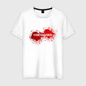 Мужская футболка хлопок с принтом Cyberpunk 2077, Arasaka corp. в Белгороде, 100% хлопок | прямой крой, круглый вырез горловины, длина до линии бедер, слегка спущенное плечо. | Тематика изображения на принте: arasaka corporation | blood | cyberpunk 2077 | logo