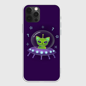 Чехол для iPhone 12 Pro Max с принтом Инопланетный кот НЛО в Белгороде, Силикон |  | neon | space | вселенная | звезды | зеленые человечки | инопланетяне | космос | кот | неон | нло | огни | тарелка