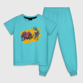 Детская пижама хлопок с принтом Toadman в Белгороде, 100% хлопок |  брюки и футболка прямого кроя, без карманов, на брюках мягкая резинка на поясе и по низу штанин
 | Тематика изображения на принте: fantasy | frog | жаба | лягушка | фэнтези